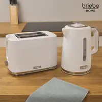 Set Tostadora Pan 2 Rebanadas + Hervidor  Agua 1,7L Inalámbrico,SKT1170BWHT Briebe