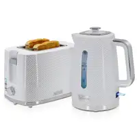 Set Tostadora Pan 2 Rebanadas + Hervidor  Agua 1,7L Inalámbrico,SKT1170BWHT Briebe