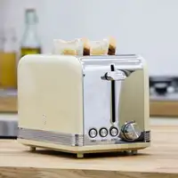 Retro Tostadora Pan Ranura Ancha 2 Rebanadas,  Descongelación, ST19010CNEU SWAN