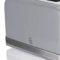 Retro Tostadora Pan Ranura Ancha 2 Rebanadas,  Descongelación, ST19010GRNEU SWAN