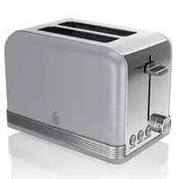 Retro Tostadora Pan Ranura Ancha 2 Rebanadas,  Descongelación, ST19010GRNEU SWAN