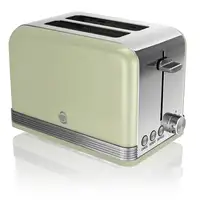 Retro Set Desayuno Hervidor de Agua 1,8 L, Tostadora 2 Rebanadas, STP7050GNEU SWAN