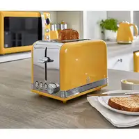 Retro Tostadora Pan Ranura Ancha 2 Rebanadas,  Descongelación, ST19010YELNEU SWAN