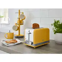 Retro Tostadora Pan Ranura Ancha 2 Rebanadas,  Descongelación, ST19010YELNEU SWAN