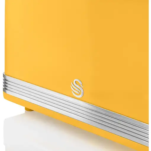 Retro Tostadora Pan Ranura Ancha 2 Rebanadas,  Descongelación, ST19010YELNEU SWAN