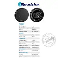 Roadstar 16351 altavoz audio De 3 vías 80 W