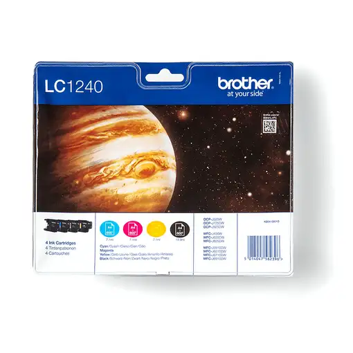 Brother LC1240VALBP cartucho de tinta 4 pieza(s) Original Negro, Cian, Magenta, Am