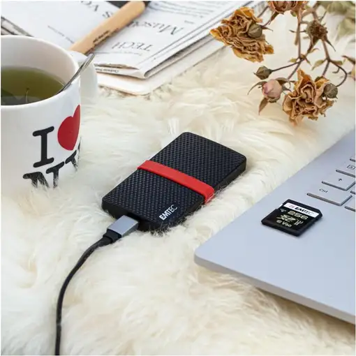 Emtec X200 1 TB USB Tipo C 3.2 Gen 1 (3.1 Gen 1) Negro, Rojo