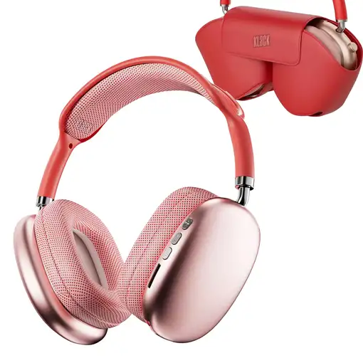Auriculares Bluetooth de diadema con Funda Klack PRO MAX Rojo