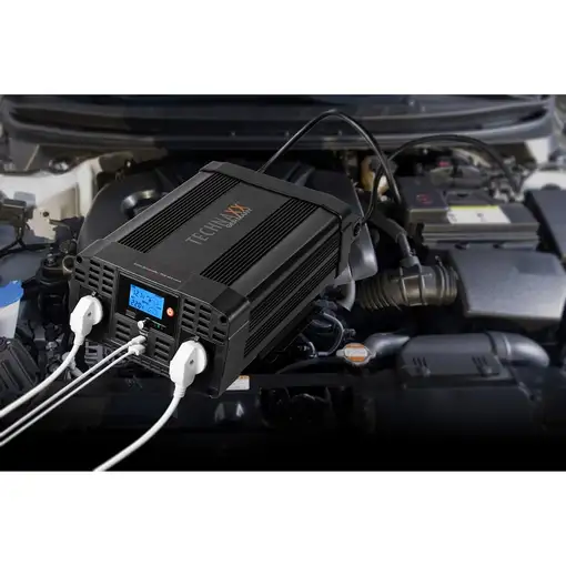 Technaxx TE22 adaptador e inversor de corriente Auto 2000 W Negro