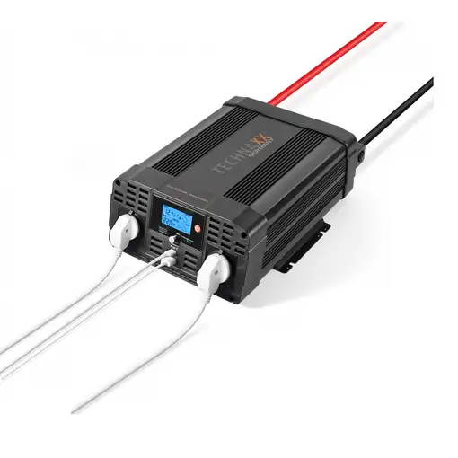 Technaxx TE22 adaptador e inversor de corriente Auto 2000 W Negro