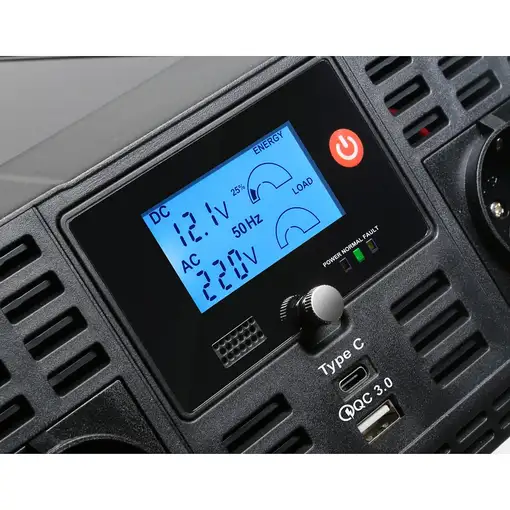 Technaxx TE22 adaptador e inversor de corriente Auto 2000 W Negro