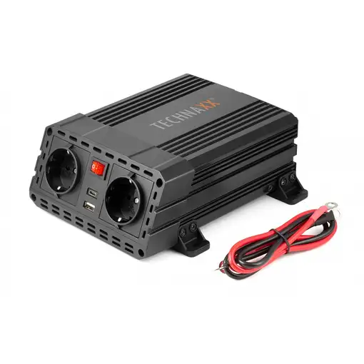 Technaxx TE19 adaptador e inversor de corriente Auto 600 W Negro