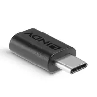 Lindy 41896 cambiador de género para cable USB-C Micro-B Negro