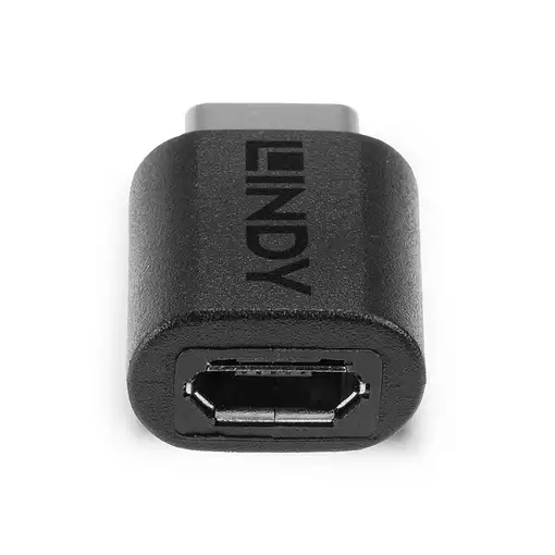Lindy 41896 cambiador de género para cable USB-C Micro-B Negro