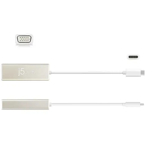 j5create JCA111 Adaptador gráfico USB 1920 x 1080 Pixeles Aluminio, Blanco