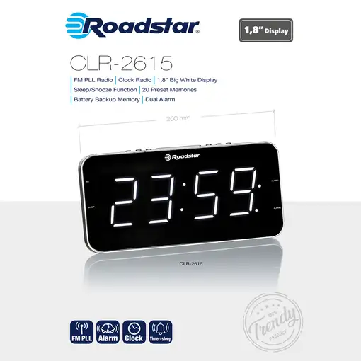 Roadstar CLR-2615 radio Reloj Analógica Negro