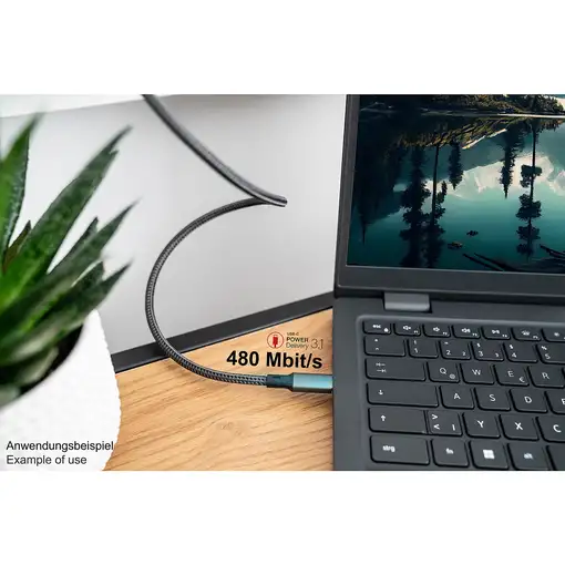 Alcasa 2240-CCT005A cable USB USB 2.0 2 m USB C Negro