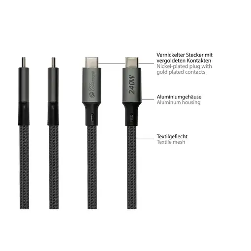Alcasa Kabel / Adapter cable USB USB4 Gen 3x2 1 m USB C Gris