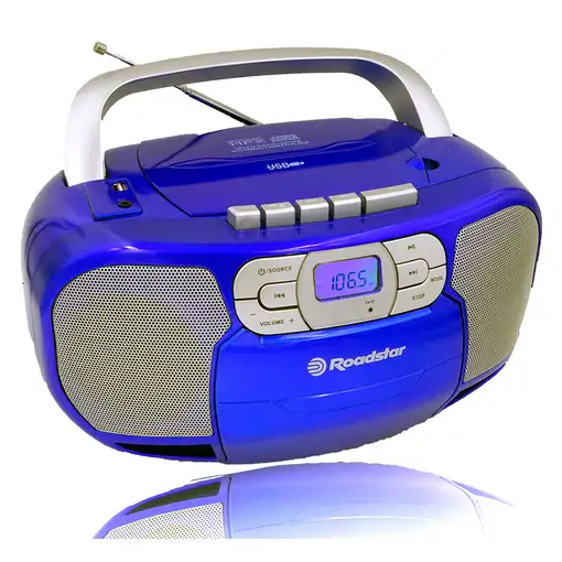 Radio CD Portátil Cassette, Digital PLL FM, Reproductor CD, RCR-4635UMPBL Roadstar