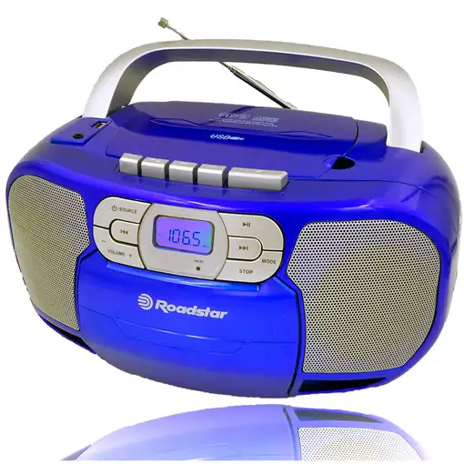Radio CD Portátil Cassette, Digital PLL FM, Reproductor CD, RCR-4635UMPBL Roadstar