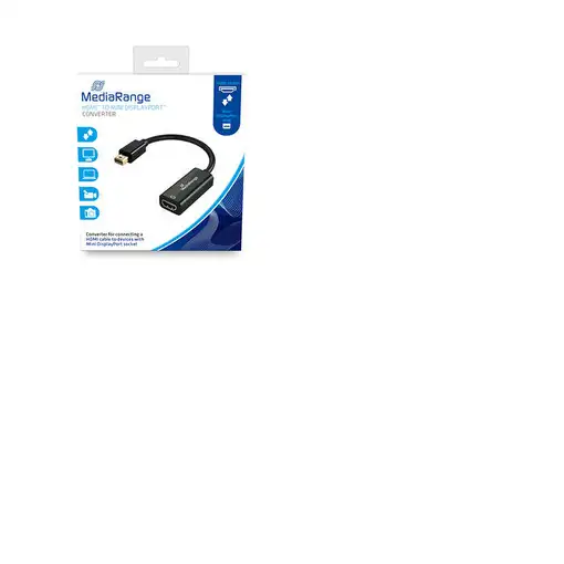 MediaRange MRCS176 adaptador de cable de vídeo 0,15 m Mini DisplayPort HDMI Negro