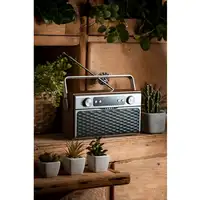 Radio Bluetooth, Retro, FM, 2 Altavoces 8 W,MP3,Puerto USB,Tarjeta SD,CR1183 Camry