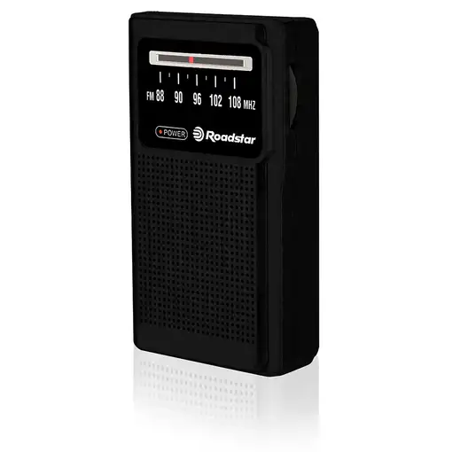 Radio Portátil FM Analógica, Funciona a Pilas,Toma Auriculares TRA-1230BK Roadstar