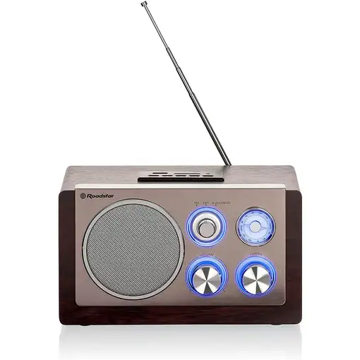 Radio Portátil Vintage FM Analógica, Puerto USB - MP3, SD, HRA1345NUSWD Roadstar