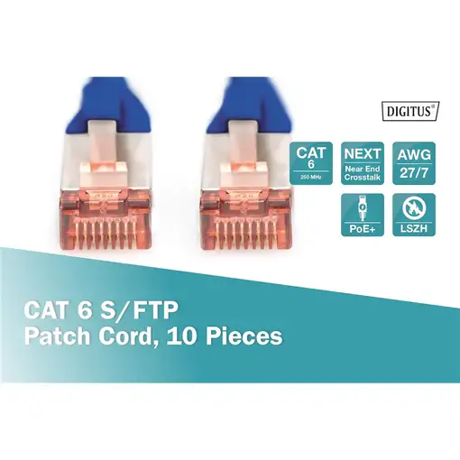 Digitus Cable de conexión CAT 6 S/FTP, 10 unidades