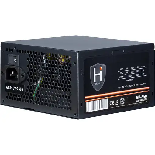 Inter-Tech HIPOWER SP-650 unidad de fuente de alimentación 650 W 20+4 pin ATX ATX