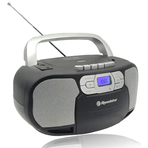 Radio CD Portátil Cassette, Digital PLL FM, Reproductor CD, RCR-4635UMPBK Roadstar