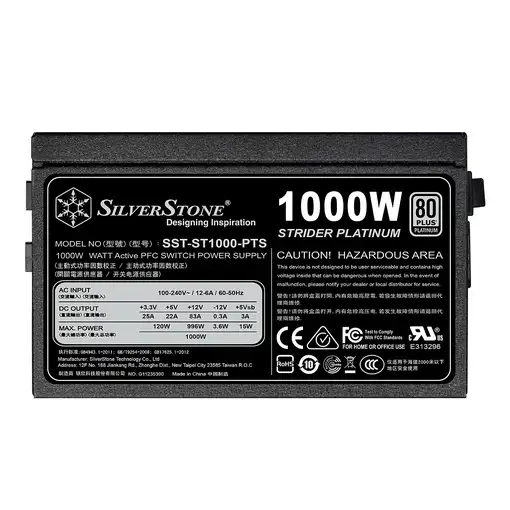 Silverstone SST-ST1000-PTS unidad de fuente de alimentación 1000 W 20-pin ATX ATX