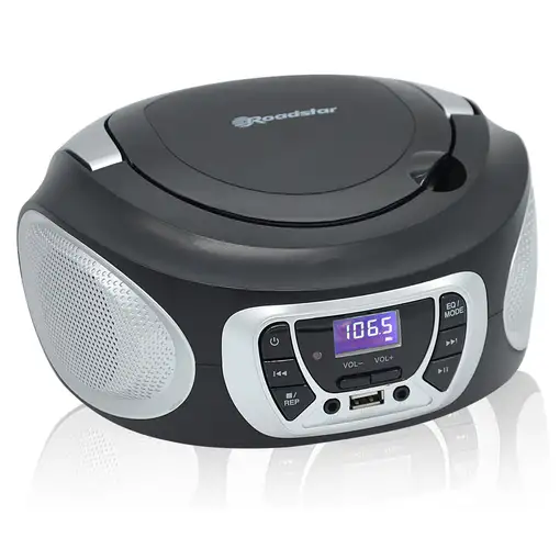 Roadstar CDR-365U/SL reproductor de CD Reproductor de CD portátil Negro, Plata