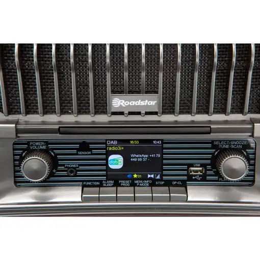 Radio CD Portátil Vintage Digital DAB/DAB+/FM, CD-MP3,HRA-270CD-MP3CD+BT Roadstar