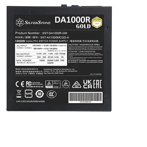 Silverstone DA1000R Gold unidad de fuente de alimentación 1000 W 20+4 pin ATX ATX