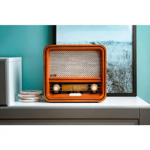 Radio Retro Am / FM, Bluetooth, Sintonizador Frecuencia Manual,USB, CR1188 Camry