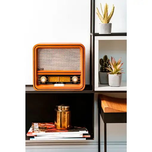 Radio Retro Am / FM, Bluetooth, Sintonizador Frecuencia Manual,USB, CR1188 Camry