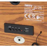 Radio Retro Am / FM, Bluetooth, Sintonizador Frecuencia Manual,USB, CR1188 Camry