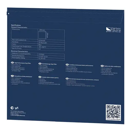 ARCTIC TP-2 (APT2560) compuesto disipador de calor Parche térmico