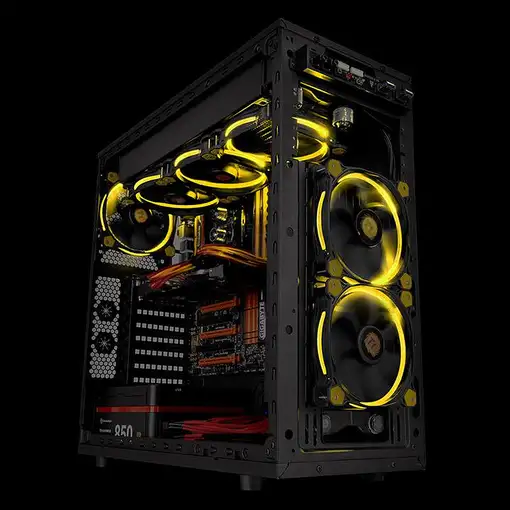 Thermaltake Riing 14 Carcasa del ordenador Ventilador 14 cm Negro, Amarillo