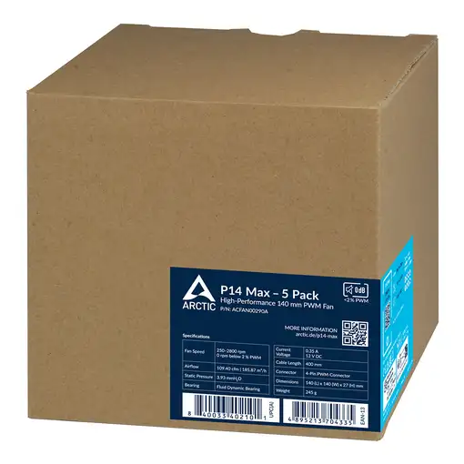 ARCTIC P14 Max Carcasa del ordenador Ventilador 14 cm Negro