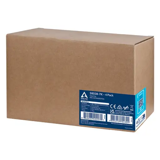 ARCTIC S8038-7K Procesador Ventilador 8 cm Negro 4 pieza(s)