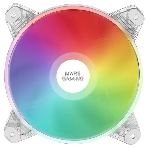 Mars Gaming MFD, Ventilador de PC 120mm RGB, Ultrasilencioso 14dB, Molex, Transpar