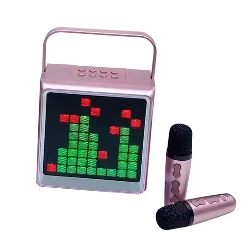 Altavoz Karaoke Bluetooth Portátil Klack con Leds RGB - Rosa