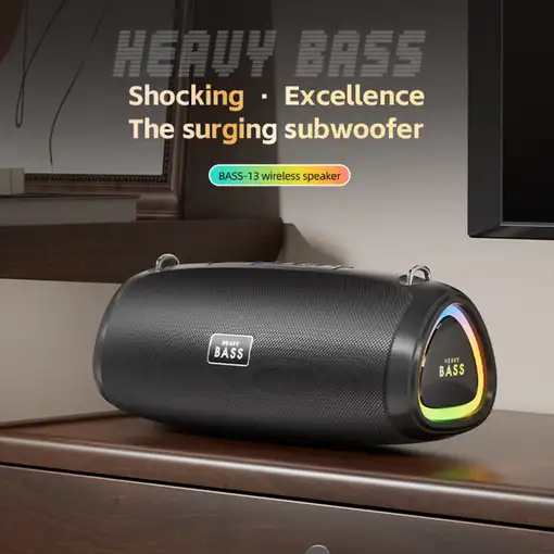 Altavoz Bluetooth portátil Klack BASS-13 de 30W con subwoofer y luces LED RGB