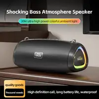 Altavoz Bluetooth portátil Klack BASS-13 de 30W con subwoofer y luces LED RGB