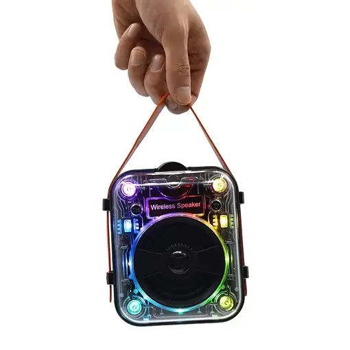 Altavoz Bluetooth Portátil Transparente Klack Mecha RGB - Blanco
