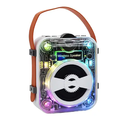 Altavoz Bluetooth Portátil Transparente Klack Mecha RGB - Blanco