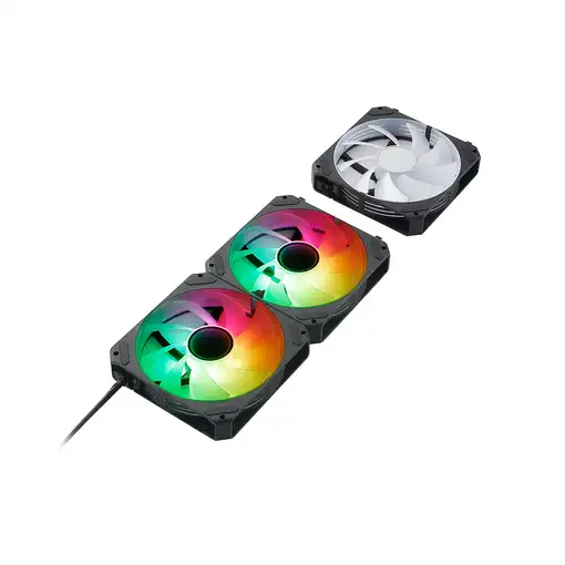 ABYSM Gaming Ventilador Arclight 2.0 Pack 3 en 1 Negro, Iluminación ARGB y Capacid